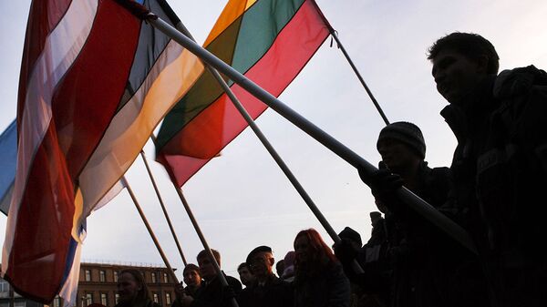 Флаги Латвии, Эстонии и Литвы - 俄罗斯卫星通讯社