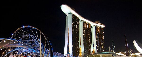 Вид на ночной Сингапур - 俄羅斯衛星通訊社