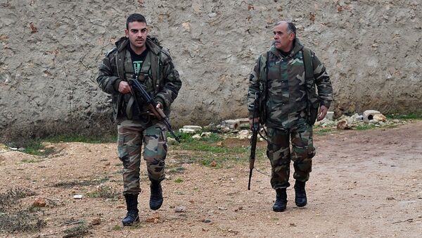 敘利亞政府軍人在曼比季 - 俄羅斯衛星通訊社
