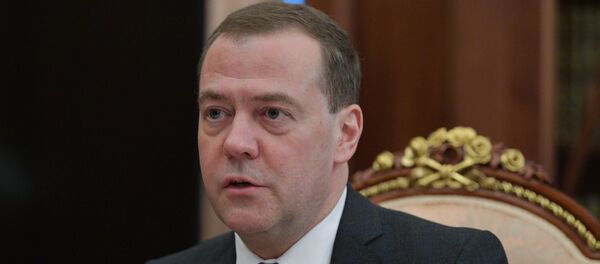 Президент РФ В. Путин встретился с премьер-министром РФ Д. Медведевым - 俄罗斯卫星通讯社