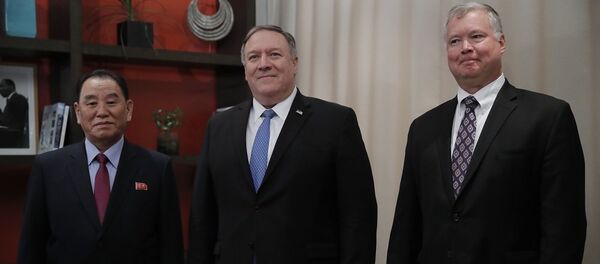 美國務院：蓬佩奧與金英哲討論美朝履行義務問題 - 俄羅斯衛星通訊社