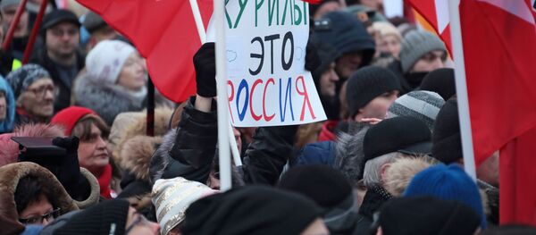 Митинг против передачи Курильских островов Японии Митинг против передачи Курильских островов Японии - 俄罗斯卫星通讯社