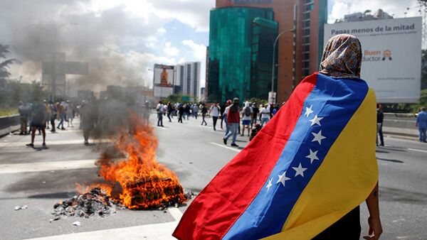 Протесты в Каракасе. Венесуэла. - 俄罗斯卫星通讯社