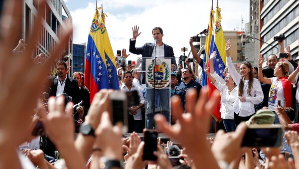Лидер оппозиции Хуан Гуайдо во время митинга в Каракасе, Венесуэлла - 俄羅斯衛星通訊社