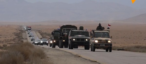 俄军同联合国人道车队一同前往鲁克班难民营 俄军同联合国人道车队一同前往鲁克班难民营 - 俄罗斯卫星通讯社