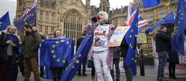 Участники акции против Brexit у здания парламента Великобритании в Лондоне - 俄罗斯卫星通讯社