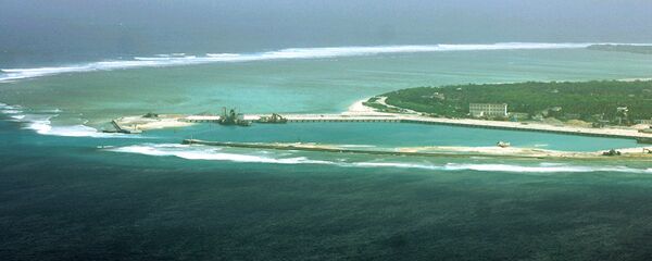 View of the part of the city of Sansha on the island of Yongxing, also known as Woody island in the disputed Paracel chain. View of the part of the city of Sansha on the island of Yongxing, also known as Woody island in the disputed Paracel chain. - 俄罗斯卫星通讯社