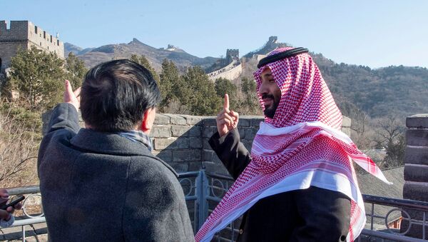 Saudi Arabia's Crown Prince Mohammed bin Salman is seen during his visit to Great Wall of China in Beijing - 俄罗斯卫星通讯社