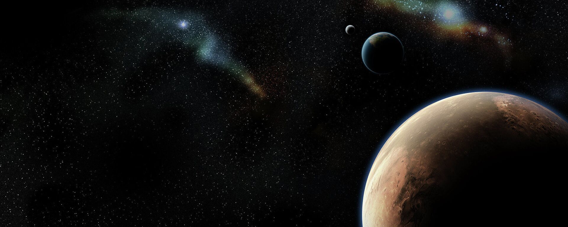 Планеты Марс и Земля в космосе - 俄罗斯卫星通讯社, 1920, 01.12.2020