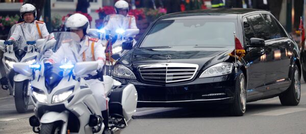 一台黑色轿车现身“普金会”选定地点——俄远东联邦大学 - 俄罗斯卫星通讯社