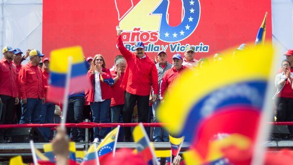 Президент Республики Венесуэла Николас Мадуро выступает на митинге в Каракасе - 俄罗斯卫星通讯社
