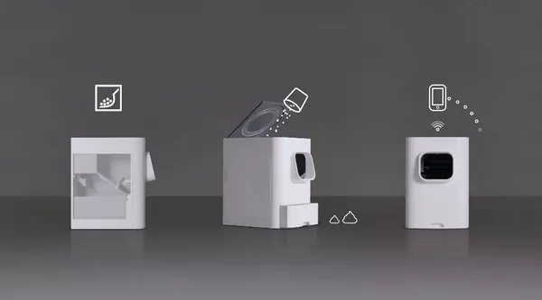 超現代自動化自潔式貓砂盒LavvieBot現在可以自己清潔並填充貓砂。 超現代自動化自潔式貓砂盒LavvieBot現在可以自己清潔並填充貓砂。