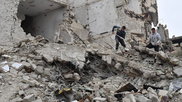 阿勒颇遭空袭后的视频发布在网络上 - 俄罗斯卫星通讯社
