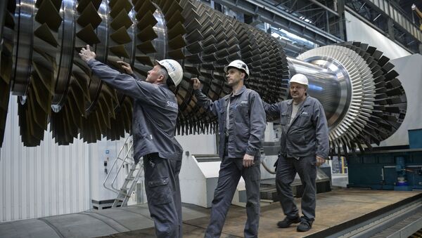 Рабочие ООО Сименс технологии газовых турбин  - 俄罗斯卫星通讯社