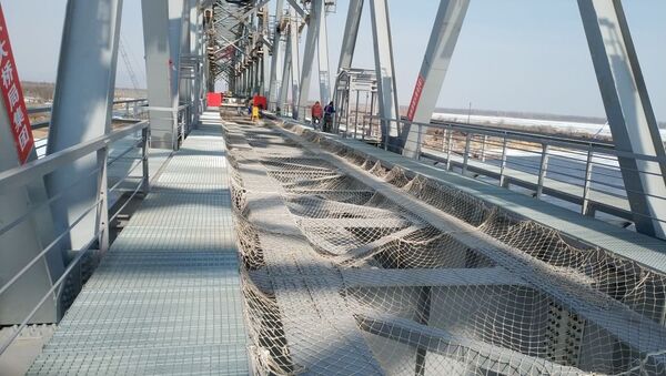 同江中俄铁路大桥主体部分顺利合龙 - 俄罗斯卫星通讯社