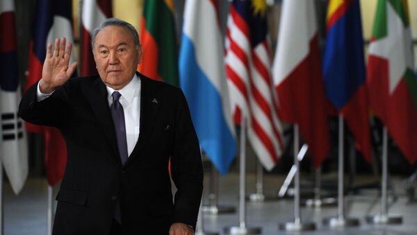 Президент Казахстана Нурсултан Назарбаев на 12-м Азиатско-европейском саммите (ASEM) в Брюсселе. - 俄罗斯卫星通讯社