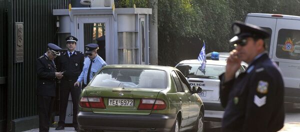 俄駐希大使館的警察執勤崗亭 - 俄羅斯衛星通訊社