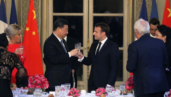 French President Macron holds state dinner for Chinese President Jinping at the Elysee Palace - 俄罗斯卫星通讯社