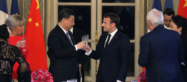 French President Macron holds state dinner for Chinese President Jinping at the Elysee Palace - 俄罗斯卫星通讯社