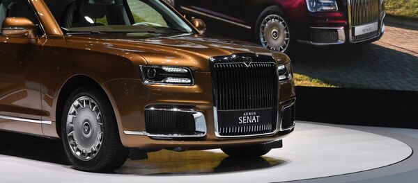 金色的俄aurus汽车亮相圣彼得堡国际经济论坛 - 2019年6月5日, 俄罗斯