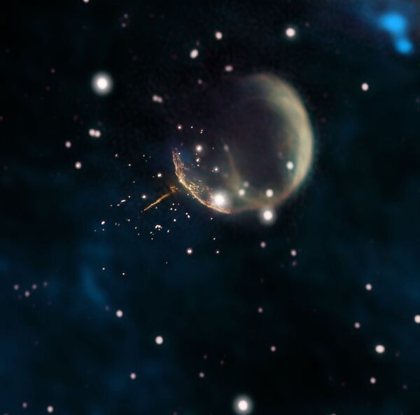 泡泡狀超新星遺跡CTB1和脈衝星J0002+6216發光的痕跡 - 俄羅斯衛星通訊社