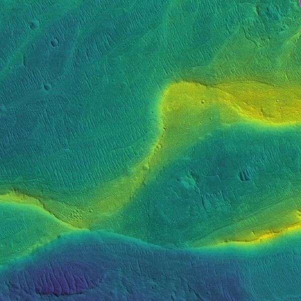 复盖着沉积物的火星河床和河岸 - 俄罗斯卫星通讯社