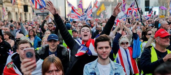 数千英国人在议会前集会 打出口号离开即是离开以支持脱欧行动 - 俄罗斯卫星通讯社