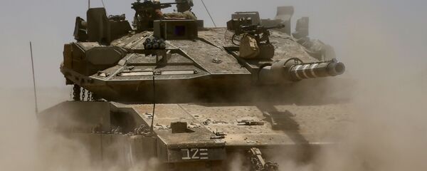 Израильский танк на границе Израиля с Газой - 俄罗斯卫星通讯社
