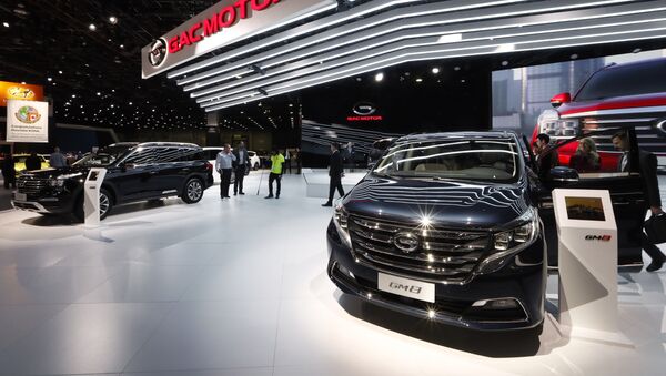 The GAC Motor area is shown at the North American International Auto Show in Detroit - 俄罗斯卫星通讯社