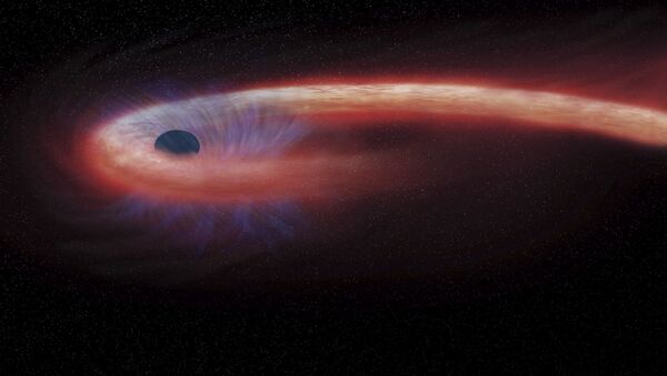 Художественное изображение черной дыры в созвездии Девы, поглощающей рекордные количества материи - 俄羅斯衛星通訊社