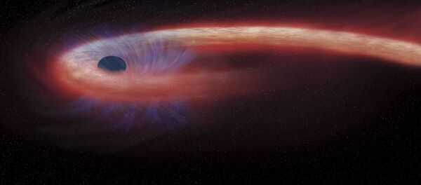 Художественное изображение черной дыры в созвездии Девы, поглощающей рекордные количества материи - 俄罗斯卫星通讯社