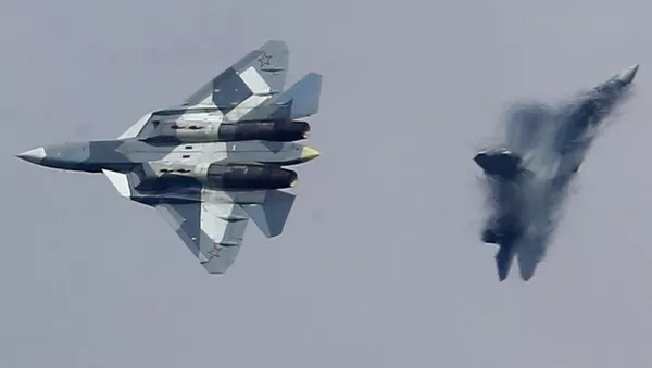 Российский многофункциональный истребитель пятого поколения Су-57 Российский многофункциональный истребитель пятого поколения Су-57 - 俄羅斯衛星通訊社