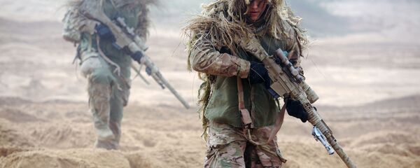 Военнослужащие НАТО во время учений на военной базе Адажи в Латвии. - 俄罗斯卫星通讯社