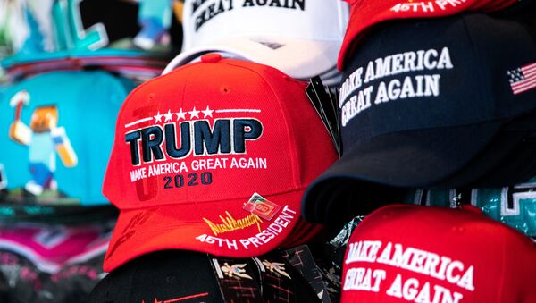 Trump 2020 caps are seen on display at a souvenir vendor in Washington - 俄罗斯卫星通讯社