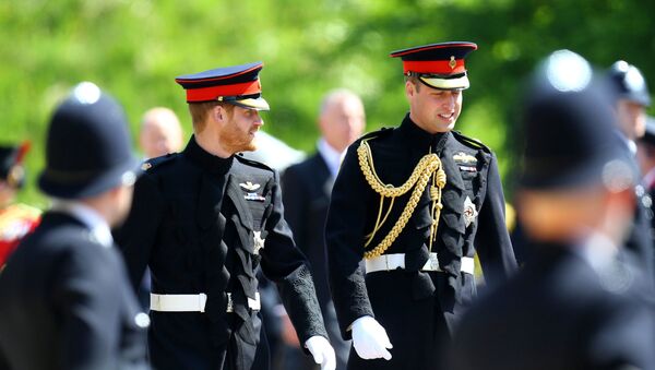 Британские принцы Гарри и Уильям прибывают на свадебную церемонию в часовню Св. Георгия в Виндзорском замке - 俄罗斯卫星通讯社