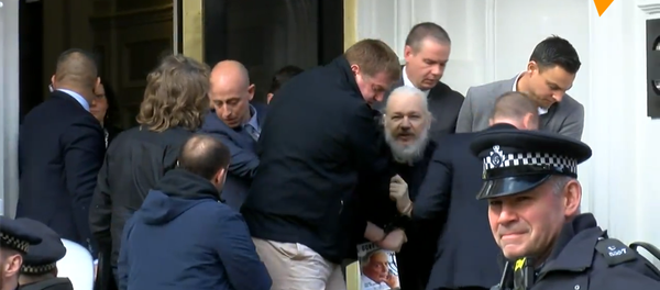 阿桑奇在厄瓜多尔驻伦敦大使馆旁被捕 - 俄罗斯卫星通讯社