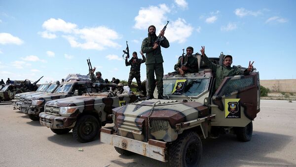 Члены Ливийской национальной армии (ЛНА) под командованием Халифы Хафтара в Бенгази, Ливия. - 俄羅斯衛星通訊社