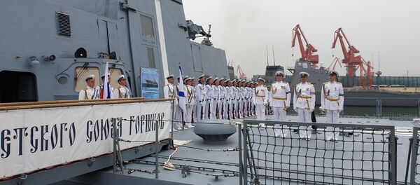 俄海军舰队抵达中国青岛参加阅兵式 俄海军舰队抵达中国青岛参加阅兵式 - 俄罗斯卫星通讯社