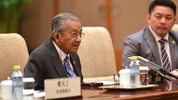 Премьер-министр Малайзии Махатхир Мохамад с председателем КНР Си Цзиньпином - 俄羅斯衛星通訊社