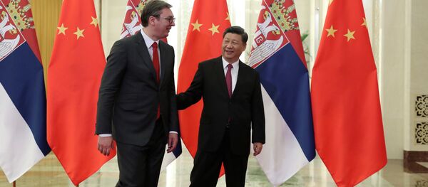 Президент Сербии Александр Вучич и Председатель КНР Си Цзиньпин - 俄罗斯卫星通讯社