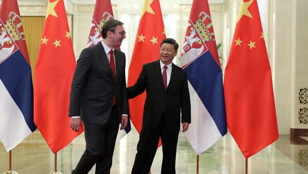 Президент Сербии Александр Вучич и Председатель КНР Си Цзиньпин - 俄罗斯卫星通讯社