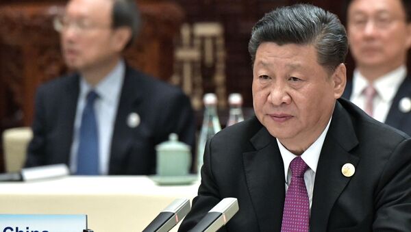 Председатель Китайской народной республики (КНР) Си Цзиньпин на первом заседании круглого стола - 俄羅斯衛星通訊社