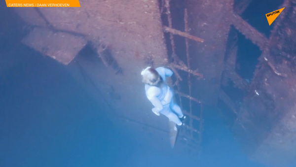 英國自由潛水員在塞浦路斯沈船中游泳 - 俄羅斯衛星通訊社