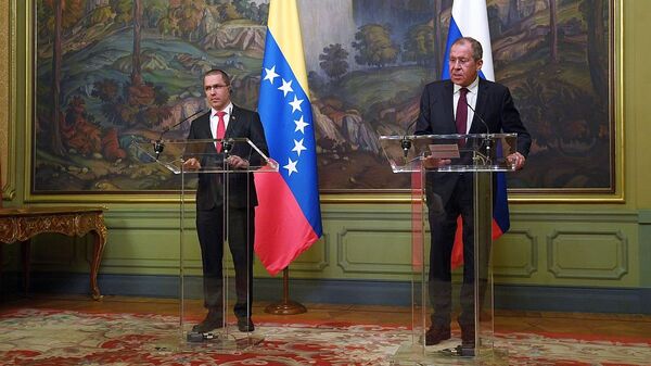 俄罗斯外长拉夫罗夫与委内瑞拉外长阿雷亚萨 - 俄罗斯卫星通讯社