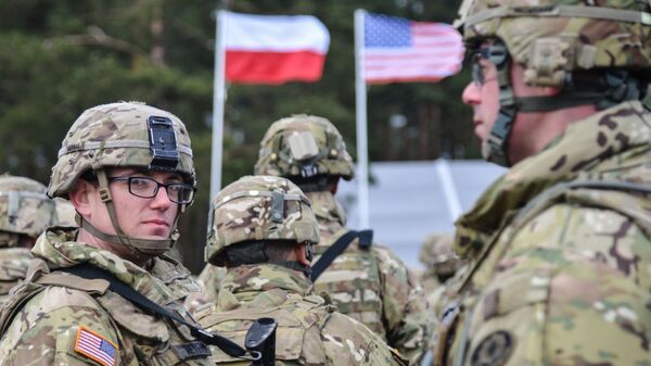 Церемония приветствия многонационального батальона НАТО под руководством США в польском Ожише - 俄罗斯卫星通讯社