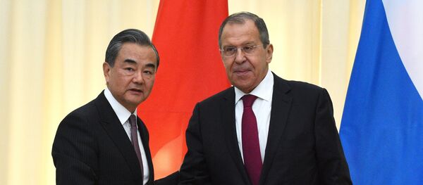 中国外长王毅和俄罗斯外长拉夫罗夫 中国外长王毅和俄罗斯外长拉夫罗夫 - 俄罗斯卫星通讯社