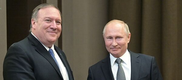 普京和蓬佩奧 - 俄羅斯衛星通訊社