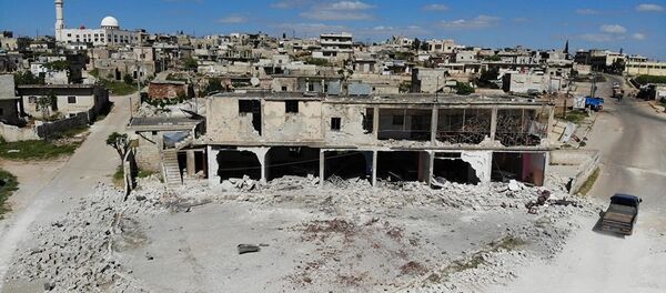 Панорама селения Кансфра в провинции Идлиб, Сирия. 8 мая 2019 - 俄罗斯卫星通讯社