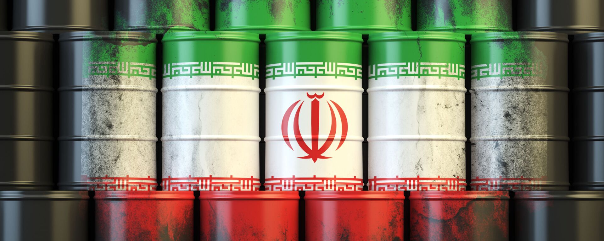 Иранский флаг на нефтяных бочках  - 俄羅斯衛星通訊社, 1920, 11.02.2022