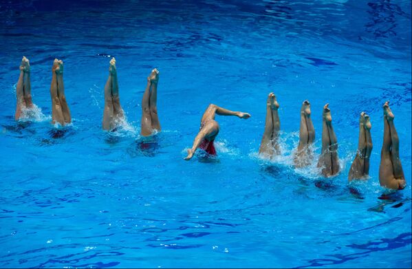 聖彼得堡舉行的歐洲杯花樣游泳錦標賽上的以色列隊運動員。 - 俄羅斯衛星通訊社